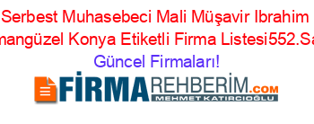 Serbest+Muhasebeci+Mali+Müşavir+Ibrahim+Batmangüzel+Konya+Etiketli+Firma+Listesi552.Sayfa Güncel+Firmaları!