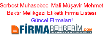 Serbest+Muhasebeci+Mali+Müşavir+Mehmet+Baktır+Melikgazi+Etiketli+Firma+Listesi Güncel+Firmaları!