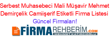 Serbest+Muhasebeci+Mali+Müşavir+Mehmet+Demirçelik+Camiişerif+Etiketli+Firma+Listesi Güncel+Firmaları!
