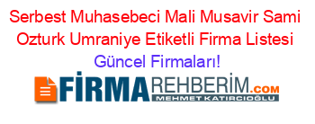 Serbest+Muhasebeci+Mali+Musavir+Sami+Ozturk+Umraniye+Etiketli+Firma+Listesi Güncel+Firmaları!