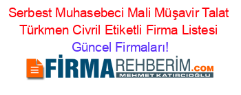 Serbest+Muhasebeci+Mali+Müşavir+Talat+Türkmen+Civril+Etiketli+Firma+Listesi Güncel+Firmaları!