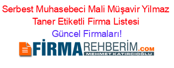 Serbest+Muhasebeci+Mali+Müşavir+Yilmaz+Taner+Etiketli+Firma+Listesi Güncel+Firmaları!