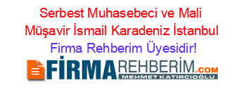 Serbest+Muhasebeci+ve+Mali+Müşavir+İsmail+Karadeniz+İstanbul Firma+Rehberim+Üyesidir!