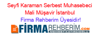 Seyfi+Karaman+Serbest+Muhasebeci+Mali+Müşavir+İstanbul Firma+Rehberim+Üyesidir!