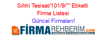 Sıhhi+Tesisat/101/9/””+Etiketli+Firma+Listesi Güncel+Firmaları!