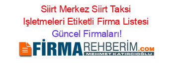 Siirt+Merkez+Siirt+Taksi+Işletmeleri+Etiketli+Firma+Listesi Güncel+Firmaları!