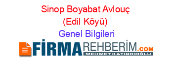 Sinop+Boyabat+Avlouç+(Edil+Köyü) Genel+Bilgileri