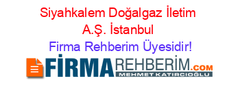 Siyahkalem+Doğalgaz+İletim+A.Ş.+İstanbul Firma+Rehberim+Üyesidir!