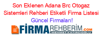 Son+Eklenen+Adana+Brc+Otogaz+Sistemleri+Rehberi+Etiketli+Firma+Listesi Güncel+Firmaları!
