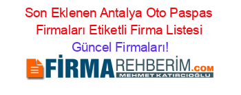 Son+Eklenen+Antalya+Oto+Paspas+Firmaları+Etiketli+Firma+Listesi Güncel+Firmaları!