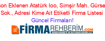Son+Eklenen+Atatürk+Ioo,+Simşir+Mah.+Gürsel+Sok.,+Adresi+Kime+Ait+Etiketli+Firma+Listesi Güncel+Firmaları!