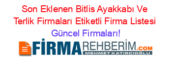 Son+Eklenen+Bitlis+Ayakkabı+Ve+Terlik+Firmaları+Etiketli+Firma+Listesi Güncel+Firmaları!