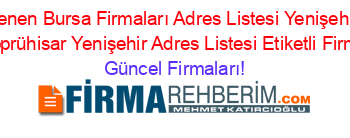 Son+Eklenen+Bursa+Firmaları+Adres+Listesi+Yenişehir+Adres+Listesi+Köprühisar+Yenişehir+Adres+Listesi+Etiketli+Firma+Listesi Güncel+Firmaları!