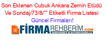 Son+Eklenen+Cubuk+Ankara+Zemin+Etüdü+Ve+Sondaj/73/8/””+Etiketli+Firma+Listesi Güncel+Firmaları!