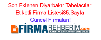 Son+Eklenen+Diyarbakır+Tabelacılar+Etiketli+Firma+Listesi85.Sayfa Güncel+Firmaları!
