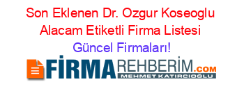 Son+Eklenen+Dr.+Ozgur+Koseoglu+Alacam+Etiketli+Firma+Listesi Güncel+Firmaları!
