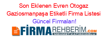 Son+Eklenen+Evren+Otogaz+Gaziosmanpaşa+Etiketli+Firma+Listesi Güncel+Firmaları!