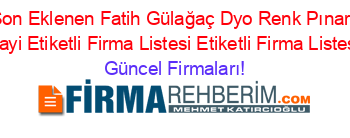 Son+Eklenen+Fatih+Gülağaç+Dyo+Renk+Pınarı+Bayi+Etiketli+Firma+Listesi+Etiketli+Firma+Listesi Güncel+Firmaları!