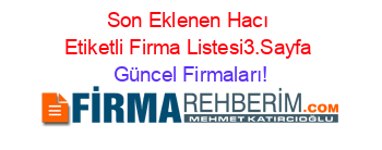 Son+Eklenen+Hacı+Etiketli+Firma+Listesi3.Sayfa Güncel+Firmaları!