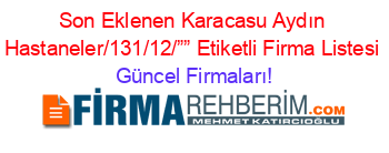 Son+Eklenen+Karacasu+Aydın+Hastaneler/131/12/””+Etiketli+Firma+Listesi Güncel+Firmaları!