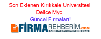 Son+Eklenen+Kırıkkale+Universitesi+Delice+Myo+ Güncel+Firmaları!