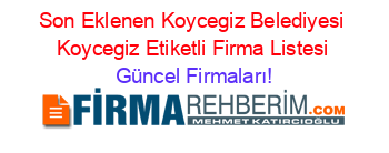 Son+Eklenen+Koycegiz+Belediyesi+Koycegiz+Etiketli+Firma+Listesi Güncel+Firmaları!