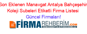 Son+Eklenen+Manavgat+Antalya+Bahçeşehir+Koleji+Subeleri+Etiketli+Firma+Listesi Güncel+Firmaları!