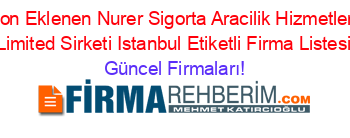Son+Eklenen+Nurer+Sigorta+Aracilik+Hizmetleri+Limited+Sirketi+Istanbul+Etiketli+Firma+Listesi Güncel+Firmaları!