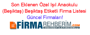 Son+Eklenen+Özel+Işıl+Anaokulu+(Beşiktaş)+Beşiktaş+Etiketli+Firma+Listesi Güncel+Firmaları!