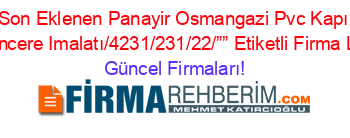 Son+Eklenen+Panayir+Osmangazi+Pvc+Kapı+Ve+Pencere+Imalatı/4231/231/22/””+Etiketli+Firma+Listesi Güncel+Firmaları!