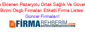 Son+Eklenen+Pazaryolu+Ortak+Sağlık+Ve+Güvenlik+Birimi+Osgb+Firmaları+Etiketli+Firma+Listesi Güncel+Firmaları!