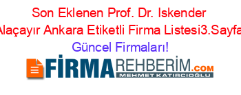 Son+Eklenen+Prof.+Dr.+Iskender+Alaçayır+Ankara+Etiketli+Firma+Listesi3.Sayfa Güncel+Firmaları!