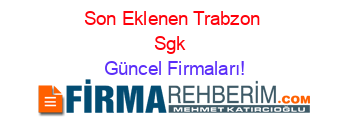 Son+Eklenen+Trabzon+Sgk+ Güncel+Firmaları!