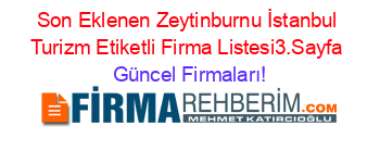 Son+Eklenen+Zeytinburnu+İstanbul+Turizm+Etiketli+Firma+Listesi3.Sayfa Güncel+Firmaları!