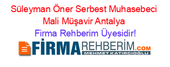 Süleyman+Öner+Serbest+Muhasebeci+Mali+Müşavir+Antalya Firma+Rehberim+Üyesidir!