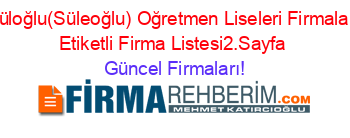 Süloğlu(Süleoğlu)+Oğretmen+Liseleri+Firmaları+Etiketli+Firma+Listesi2.Sayfa Güncel+Firmaları!