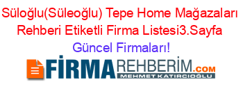 Süloğlu(Süleoğlu)+Tepe+Home+Mağazaları+Rehberi+Etiketli+Firma+Listesi3.Sayfa Güncel+Firmaları!