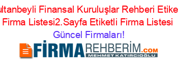 Sultanbeyli+Finansal+Kuruluşlar+Rehberi+Etiketli+Firma+Listesi2.Sayfa+Etiketli+Firma+Listesi Güncel+Firmaları!