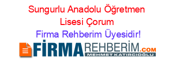 Sungurlu+Anadolu+Öğretmen+Lisesi+Çorum Firma+Rehberim+Üyesidir!