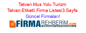 Tatvan+Mus+Yolu+Turizm+Tatvan+Etiketli+Firma+Listesi3.Sayfa Güncel+Firmaları!