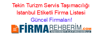 Tekin+Turizm+Servis+Taşımacılığı+Istanbul+Etiketli+Firma+Listesi Güncel+Firmaları!