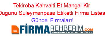 Tekiroba+Kahvalti+Et+Mangal+Kir+Dugunu+Suleymanpasa+Etiketli+Firma+Listesi Güncel+Firmaları!