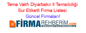 Tema+Vakfı+Diyarbakır+Il+Temsilciliği+Sur+Etiketli+Firma+Listesi Güncel+Firmaları!