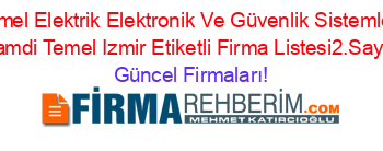 Temel+Elektrik+Elektronik+Ve+Güvenlik+Sistemleri+Hamdi+Temel+Izmir+Etiketli+Firma+Listesi2.Sayfa Güncel+Firmaları!