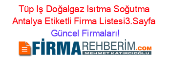 Tüp+Iş+Doğalgaz+Isıtma+Soğutma+Antalya+Etiketli+Firma+Listesi3.Sayfa Güncel+Firmaları!