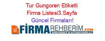 Tur+Gungoren+Etiketli+Firma+Listesi3.Sayfa Güncel+Firmaları!