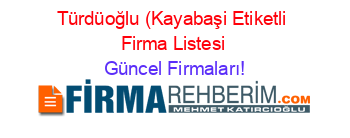 Türdüoğlu+(Kayabaşi+Etiketli+Firma+Listesi Güncel+Firmaları!