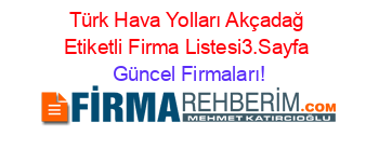 Türk+Hava+Yolları+Akçadağ+Etiketli+Firma+Listesi3.Sayfa Güncel+Firmaları!