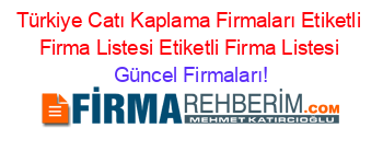 Türkiye+Catı+Kaplama+Firmaları+Etiketli+Firma+Listesi+Etiketli+Firma+Listesi Güncel+Firmaları!