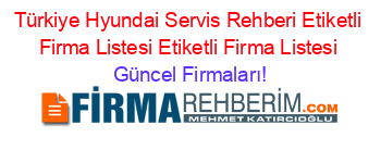 Türkiye+Hyundai+Servis+Rehberi+Etiketli+Firma+Listesi+Etiketli+Firma+Listesi Güncel+Firmaları!